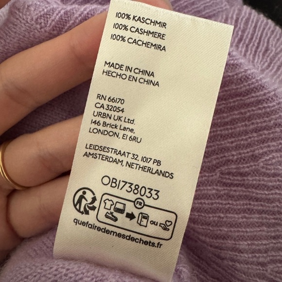 Free People Disco Cashmere Shrug Cropped Cardigan Small Purple Lavander - Picture 5 of 7